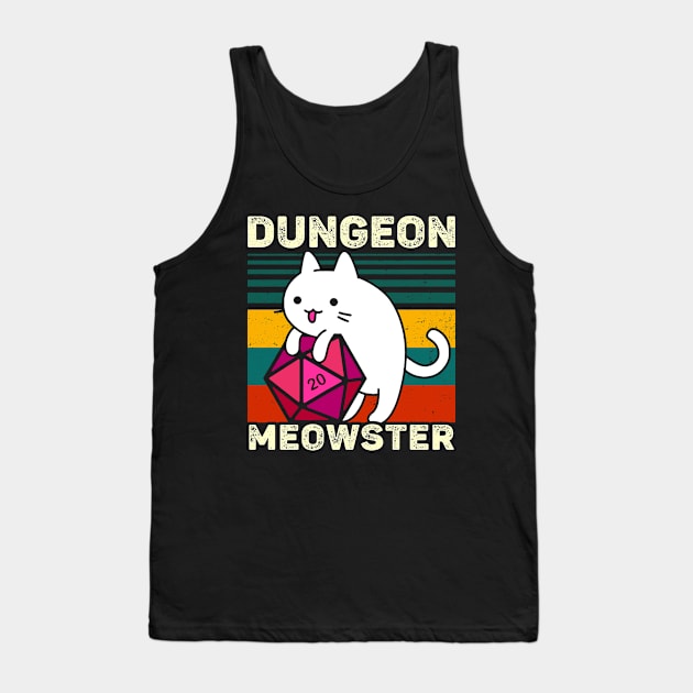 Dungeon Meowster Gamer Cat DnD Tank Top by AllWellia